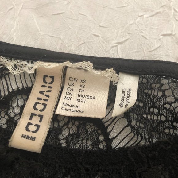 Divided by H&M Black Lace Sheer Bodycon Party Quarter Sleeve Mini Dress (Size M) - Picture 9 of 16